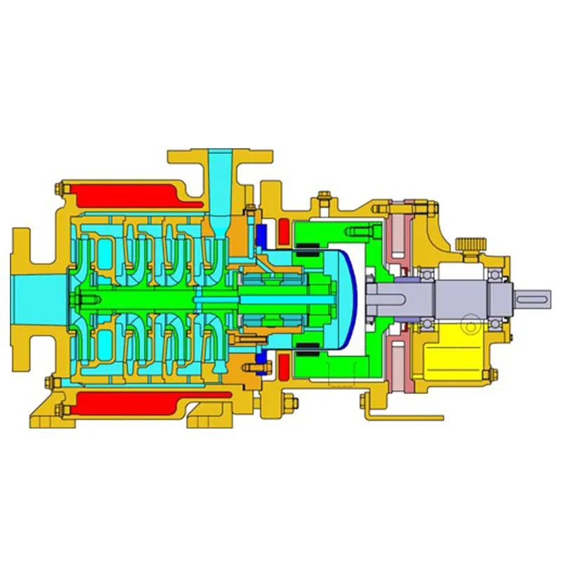 Многоступенчатый насос с магнитным приводом без уплотнения вала в цилиндрическом корпусе (барабанного типа) SLM-GVOT.2